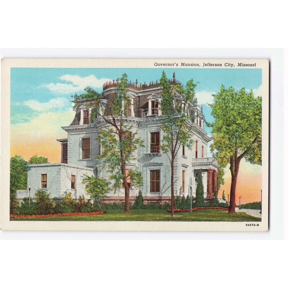 Vintage Governors Mansion Jefferson City Missouri Linen Postcard 9A870-N